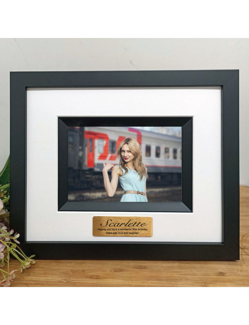 30th Birthday Personalised Photo Frame Silhouette Black 4x6 