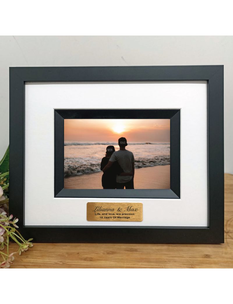 Anniversary Personalised Photo Frame Silhouette Black 4x6 