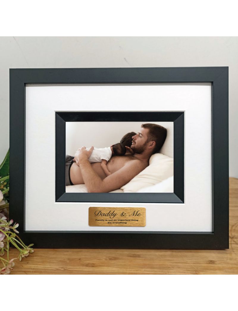 Dad Personalised Photo Frame Silhouette Black 4x6 