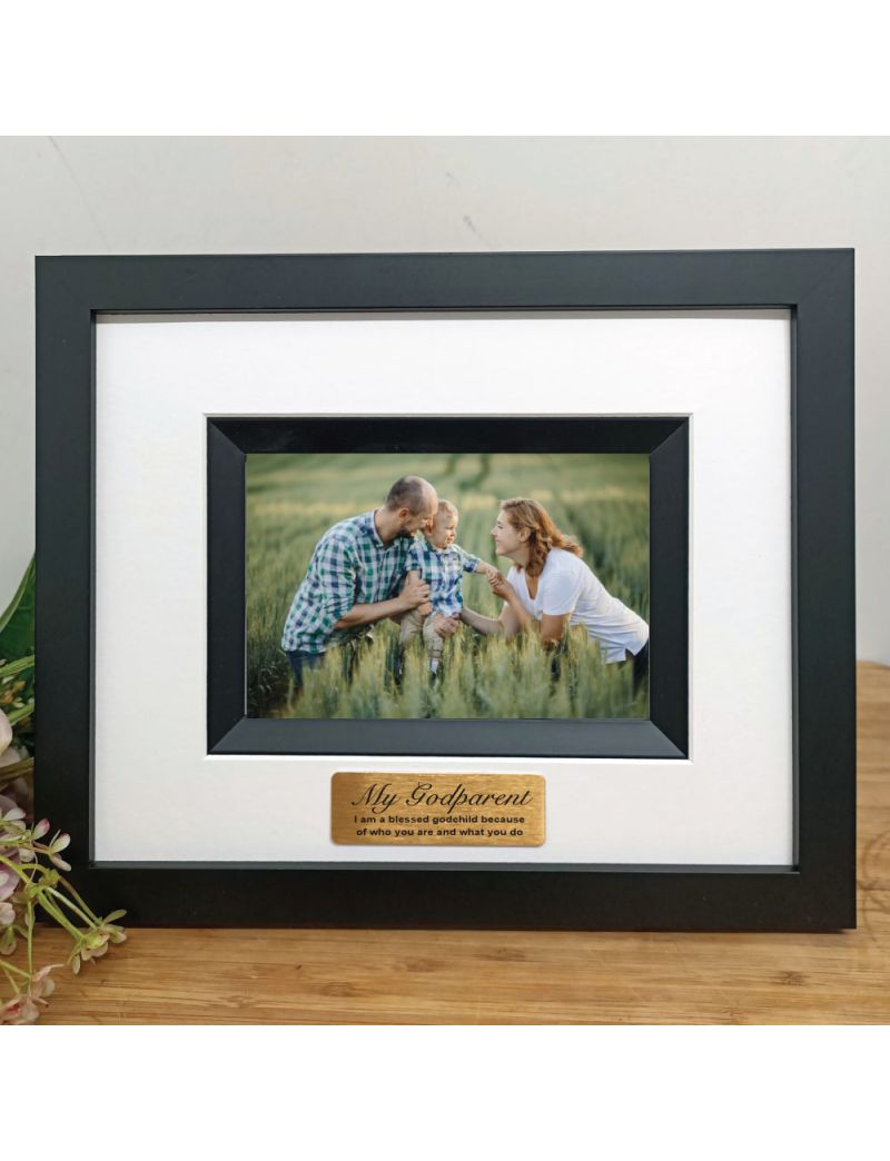 Godparent Personalised Photo Frame Silhouette Black 4x6 