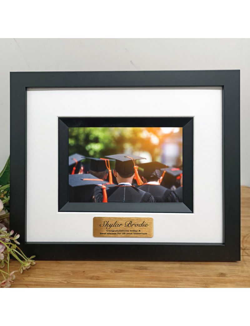 Graduation Personalised Photo Frame Silhouette Black 4x6 