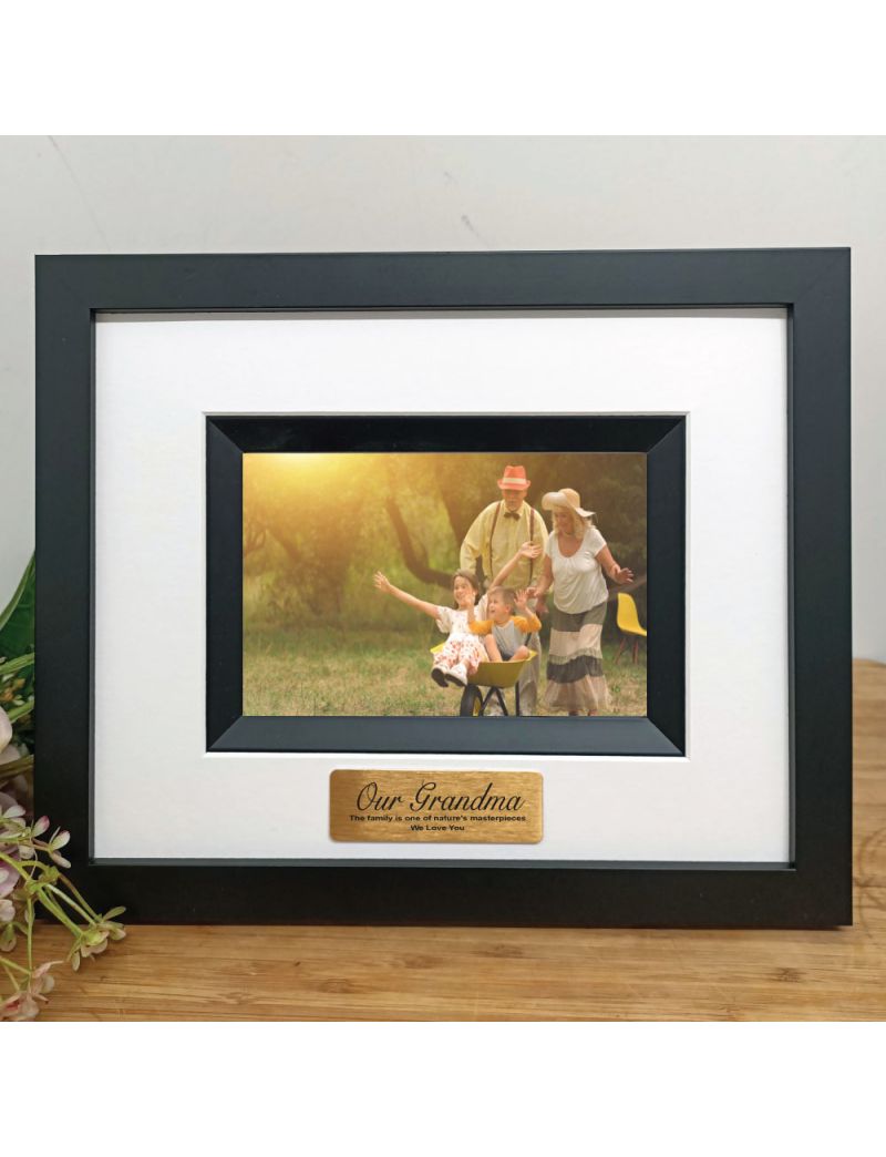 Grandma Personalised Photo Frame Silhouette Black 4x6 