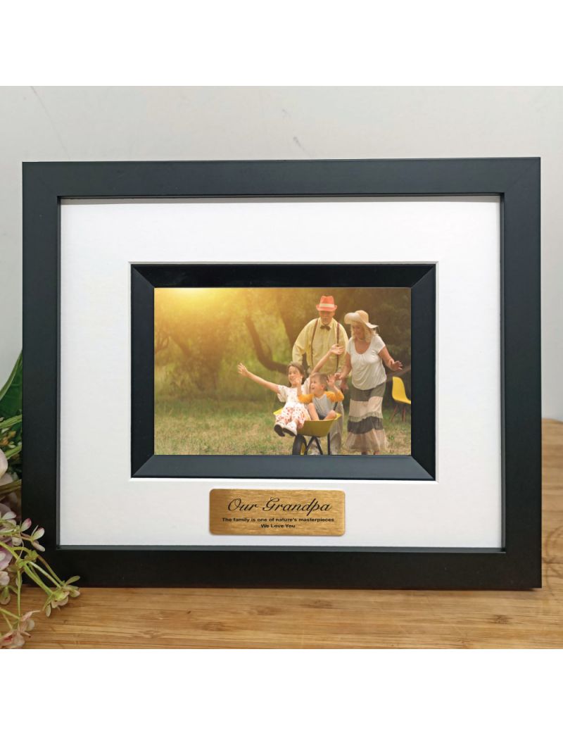 Grandpa Personalised Photo Frame Silhouette Black 4x6 