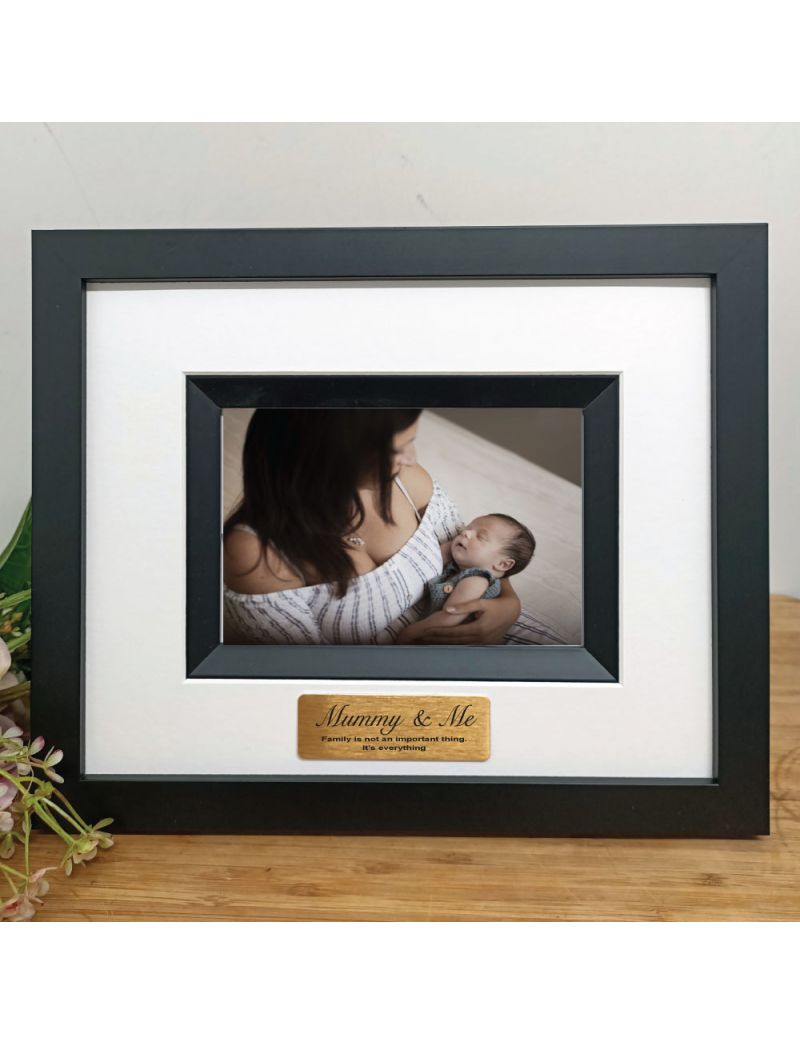 Mum Personalised Photo Frame Silhouette Black 4x6 