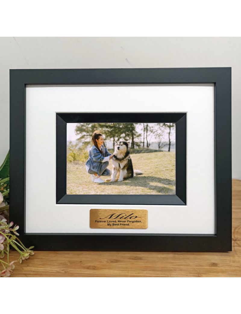 Pet Memorial Personalised Photo Frame Silhouette Black 4x6 