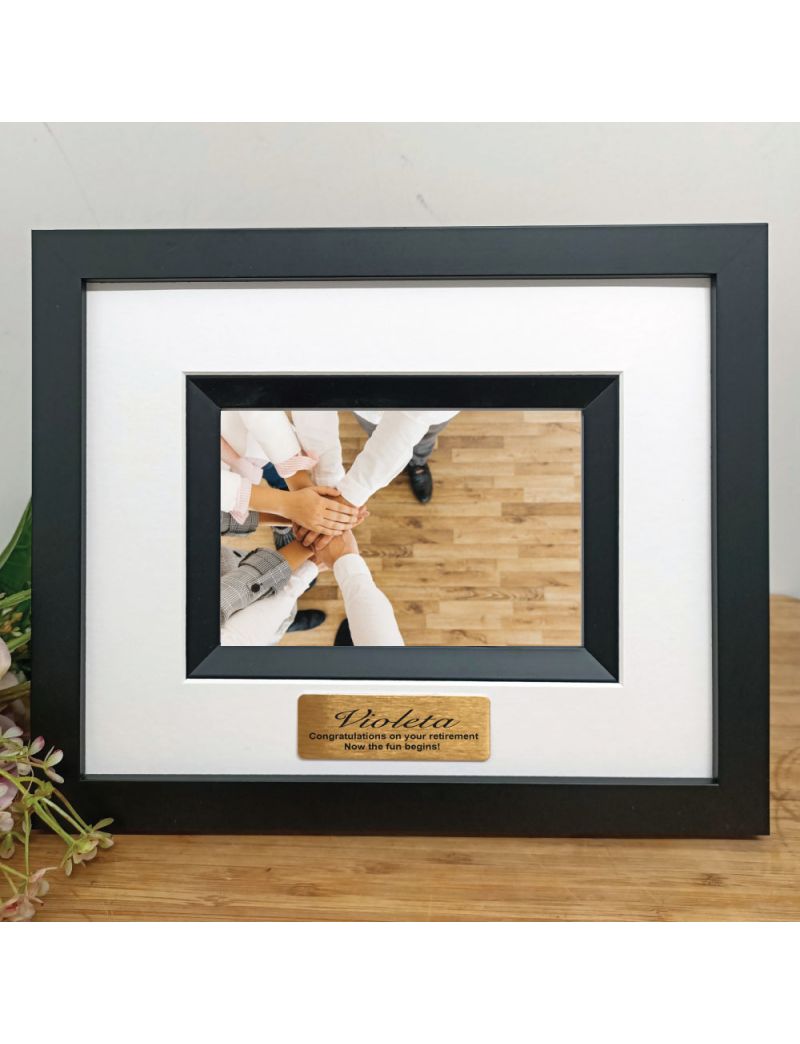 Retirement Personalised Photo Frame Silhouette Black 4x6 