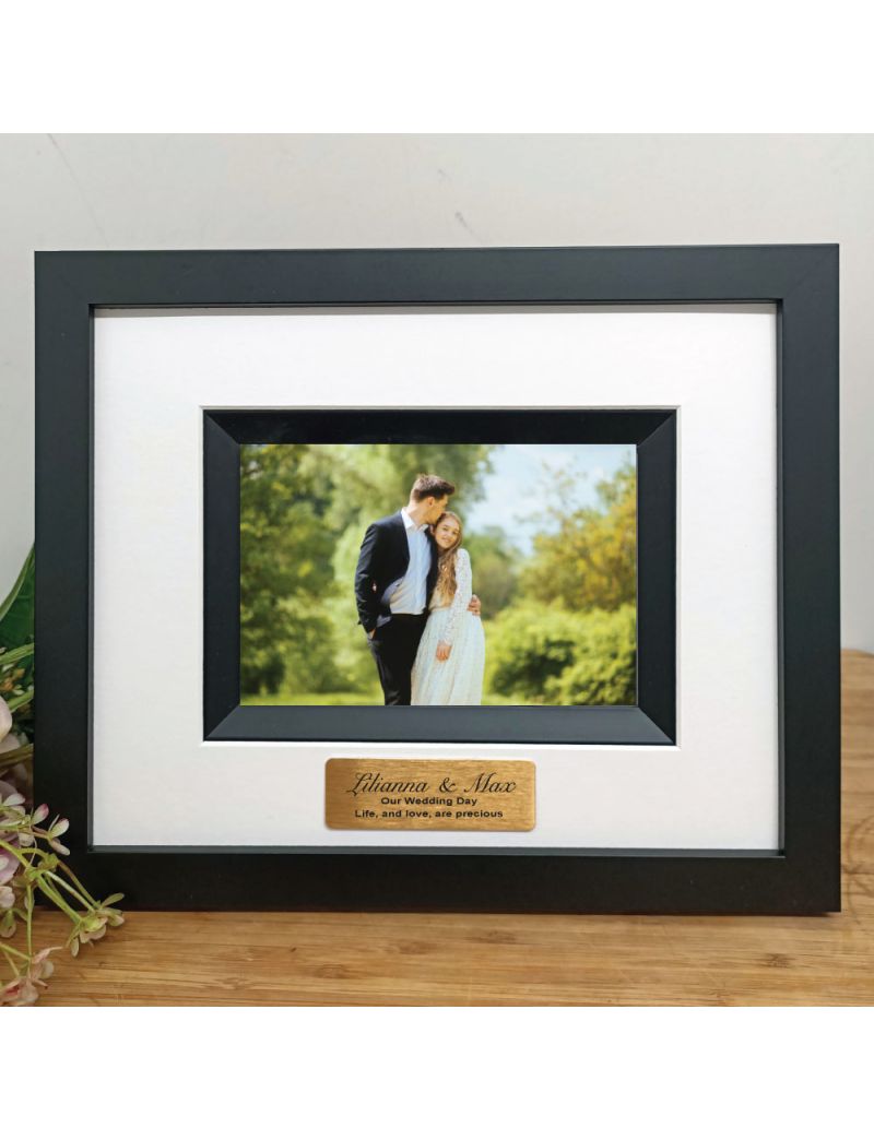 Wedding Photo Frame Silhouette Black 4x6 