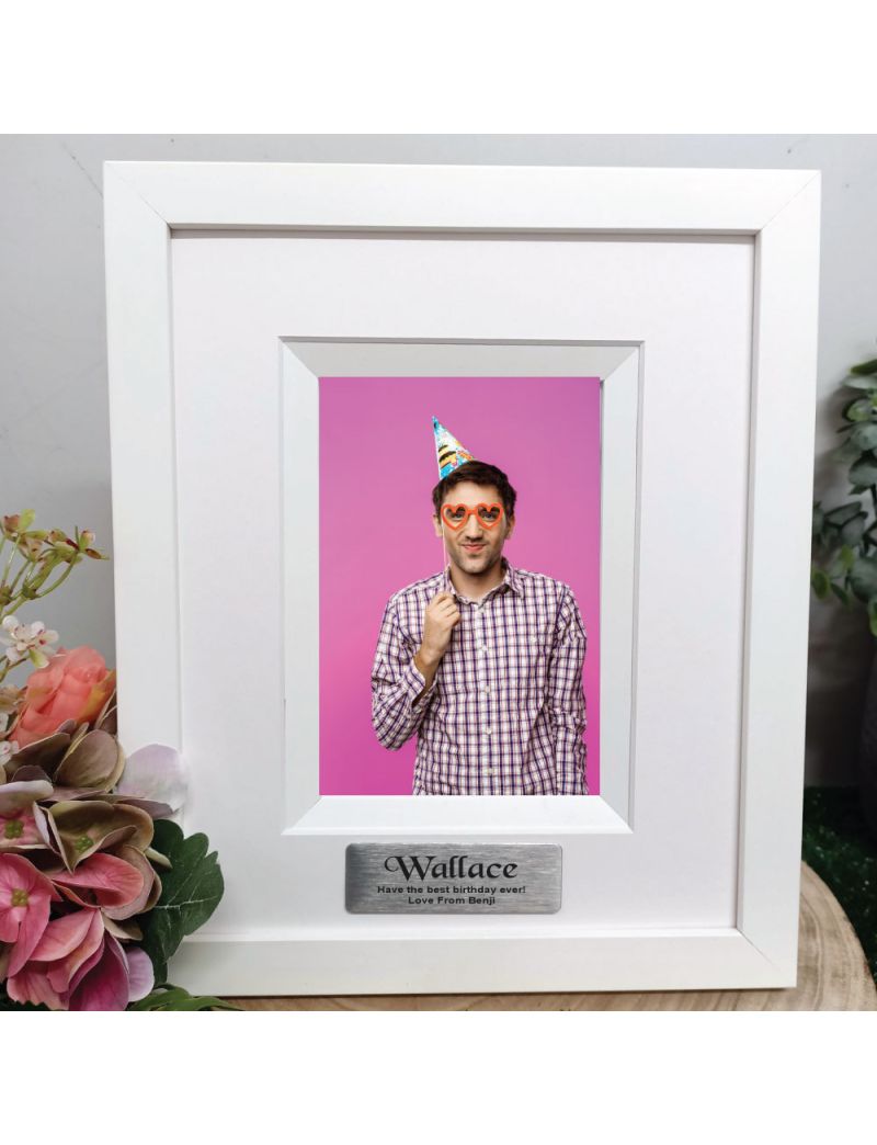  Birthday Photo Frame Silhouette White 4x6 
