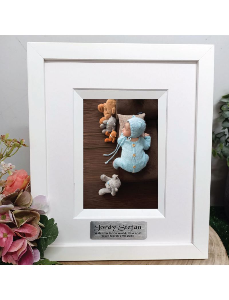  Baby Personalised Photo Frame Silhouette White 4x6 