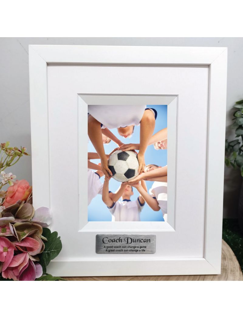 Coach Personalised Photo Frame Silhouette White 4x6 