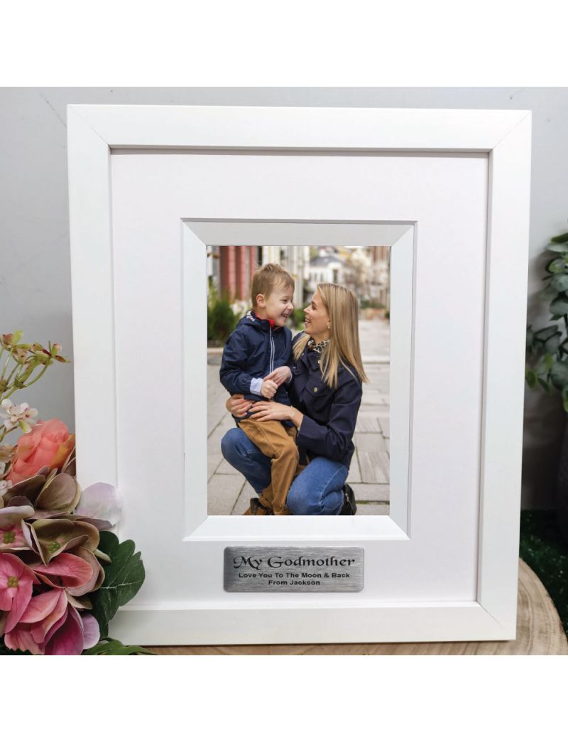 Godmother Personalised Photo Frame Silhouette White 4x6 