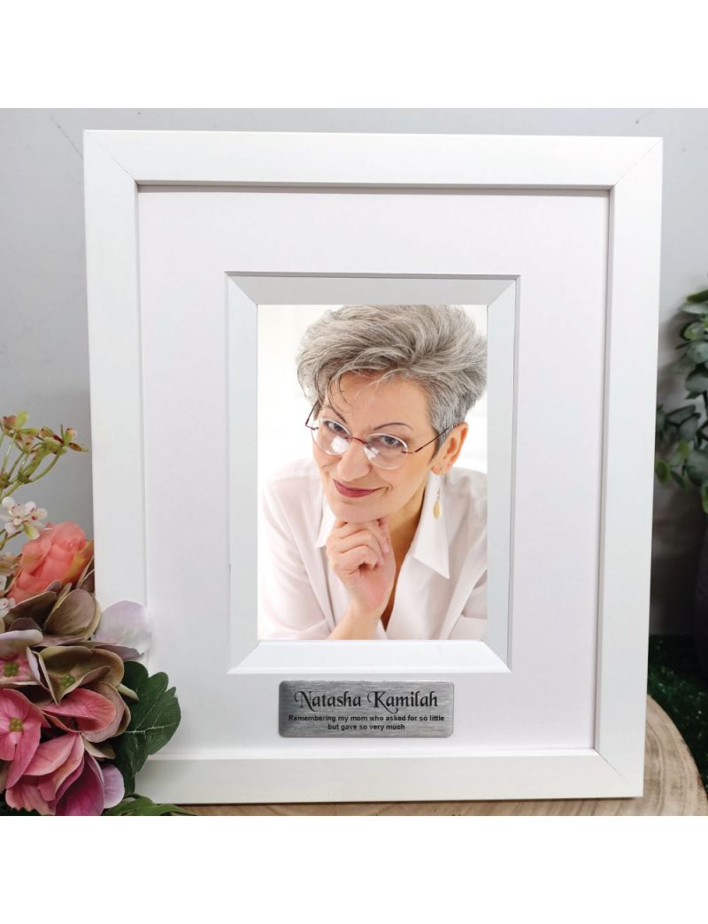 Memorial Personalised Photo Frame Silhouette White 4x6 