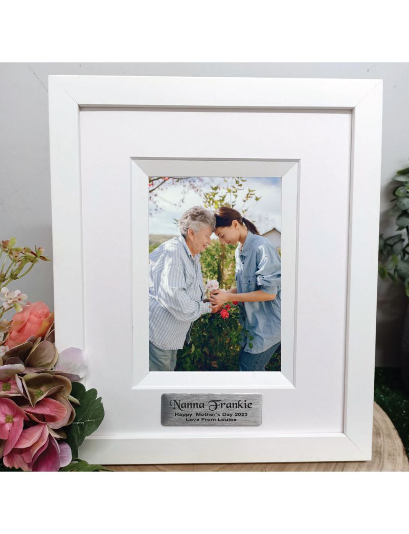 Nan Personalised Photo Frame Silhouette White 4x6 