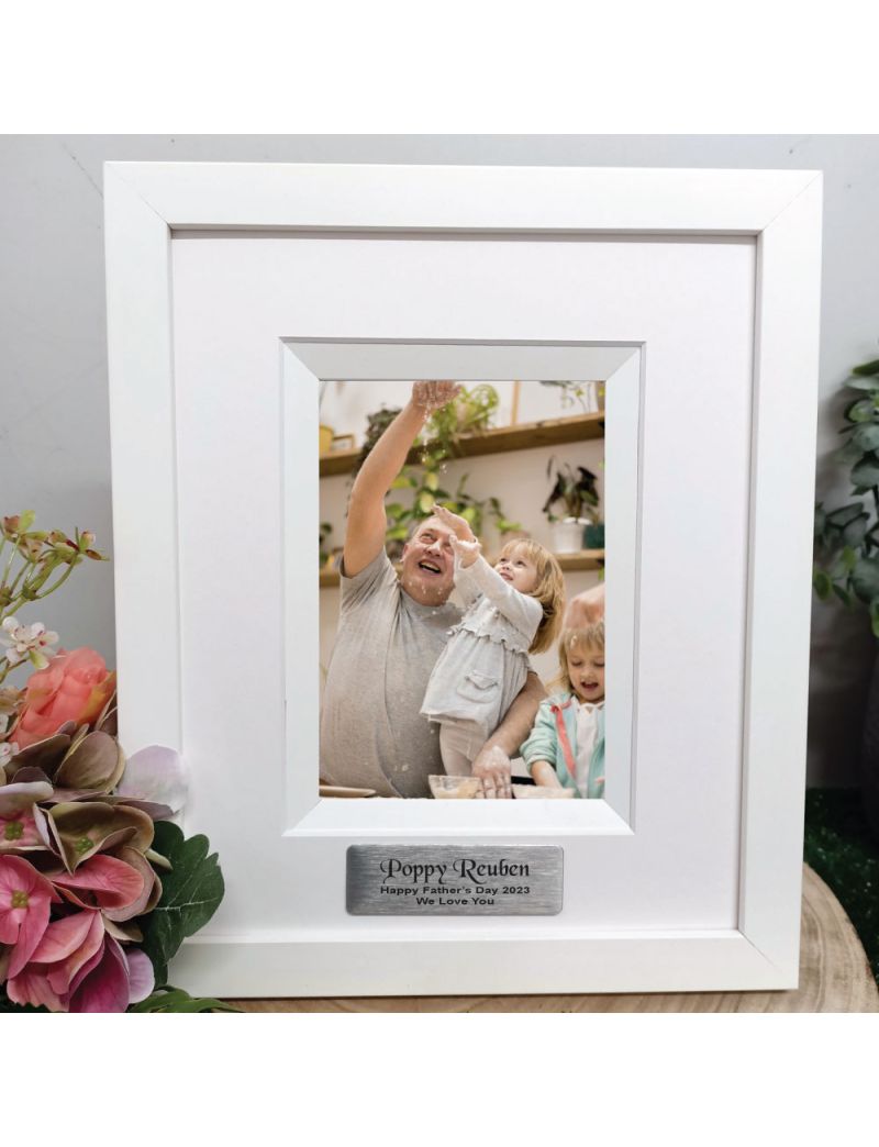 Pop Personalised Photo Frame Silhouette White 4x6 