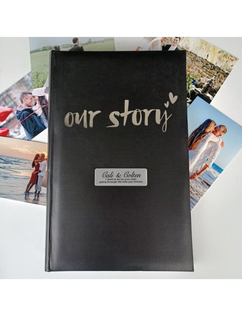 Our Story Personalised Photo Album 300 Photos Black