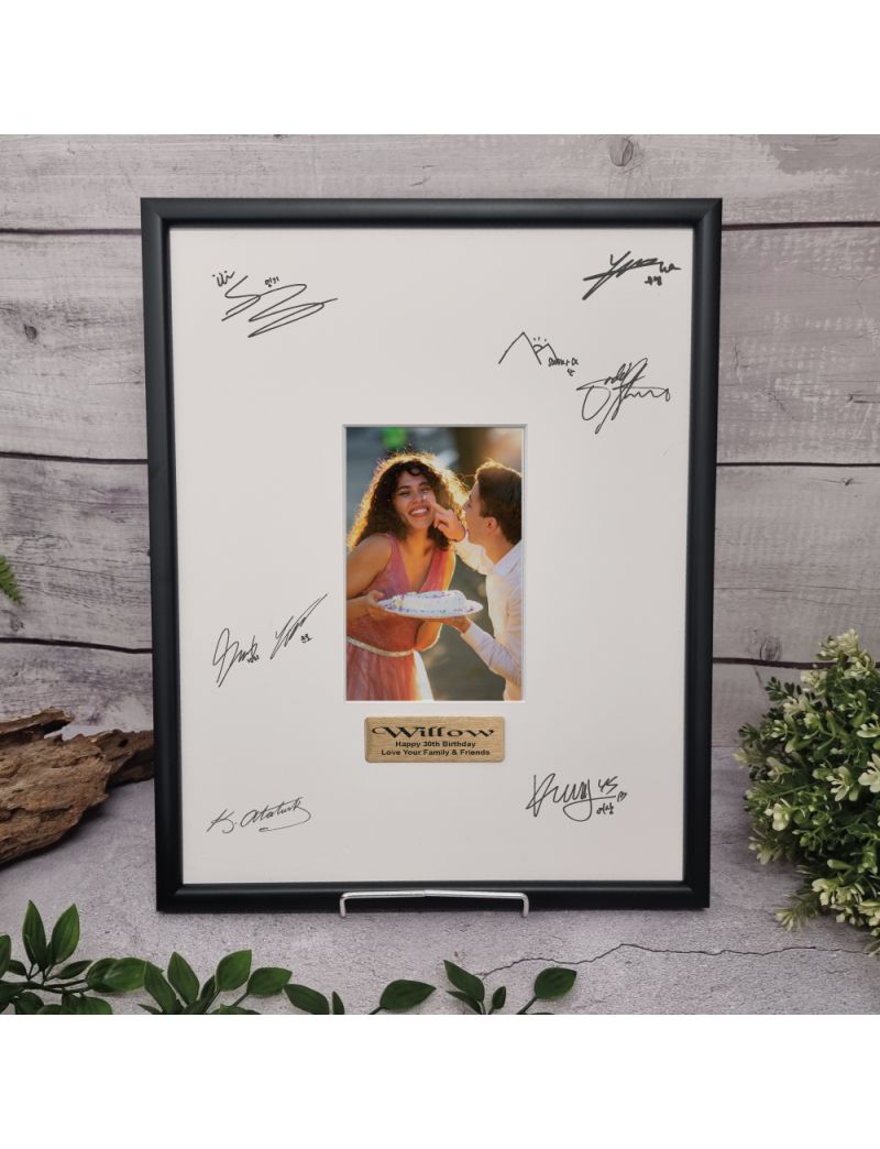 30th Birthday Black Signature Frame 4x6 Photo