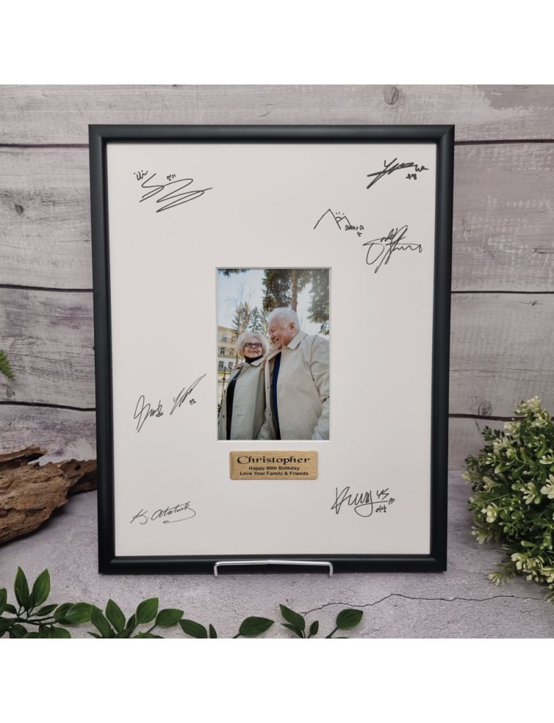 90th Birthday Black Signature Frame 4x6 Photo