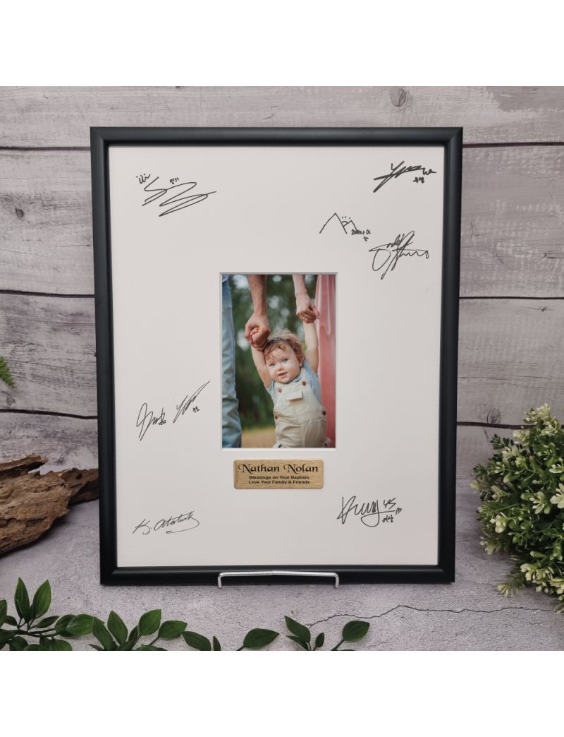Baptism Black Signature Frame 4x6 Photo