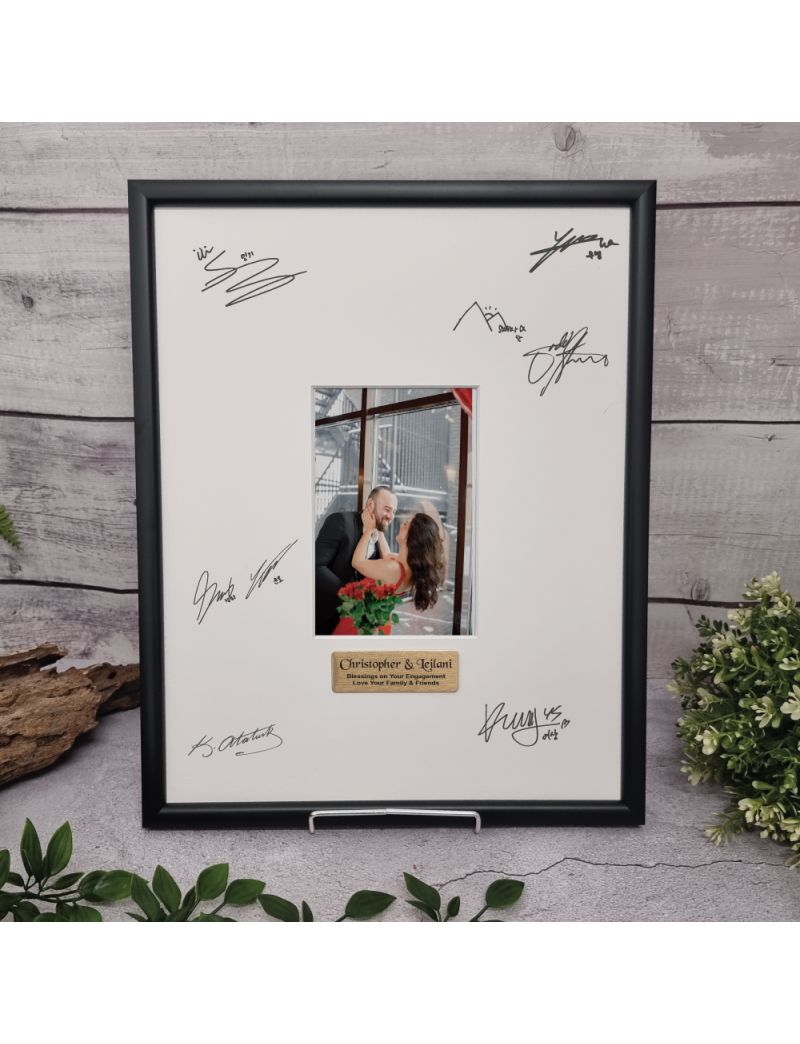 Engagement Black Signature Frame 4x6 Photo