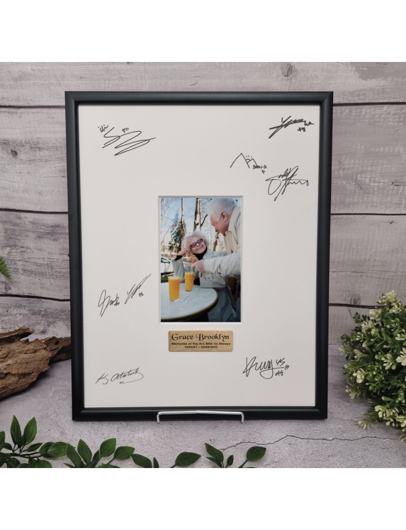Black Memorial Signature Frame 4x6 Photo