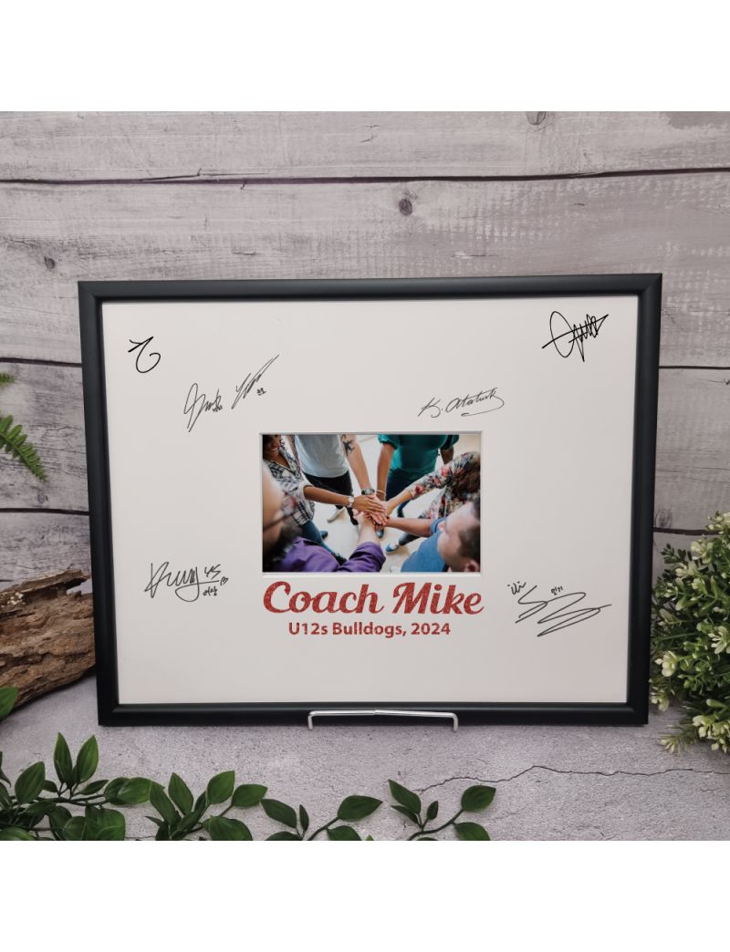 Coach Signature Frame Black Glitter 4x6 Photo