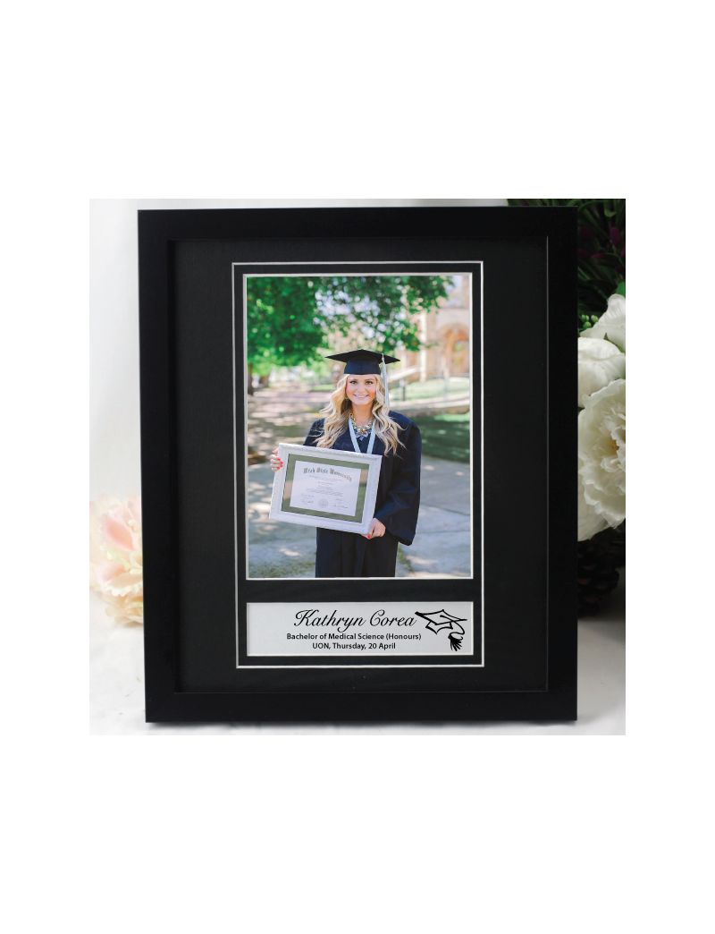 Graduation Personalised Photo Frame 6x8 Black