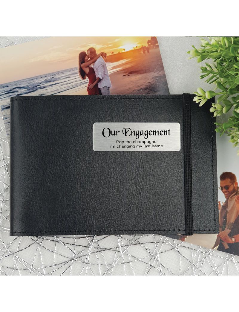 Personalised Engagement Brag Photo Album - Black