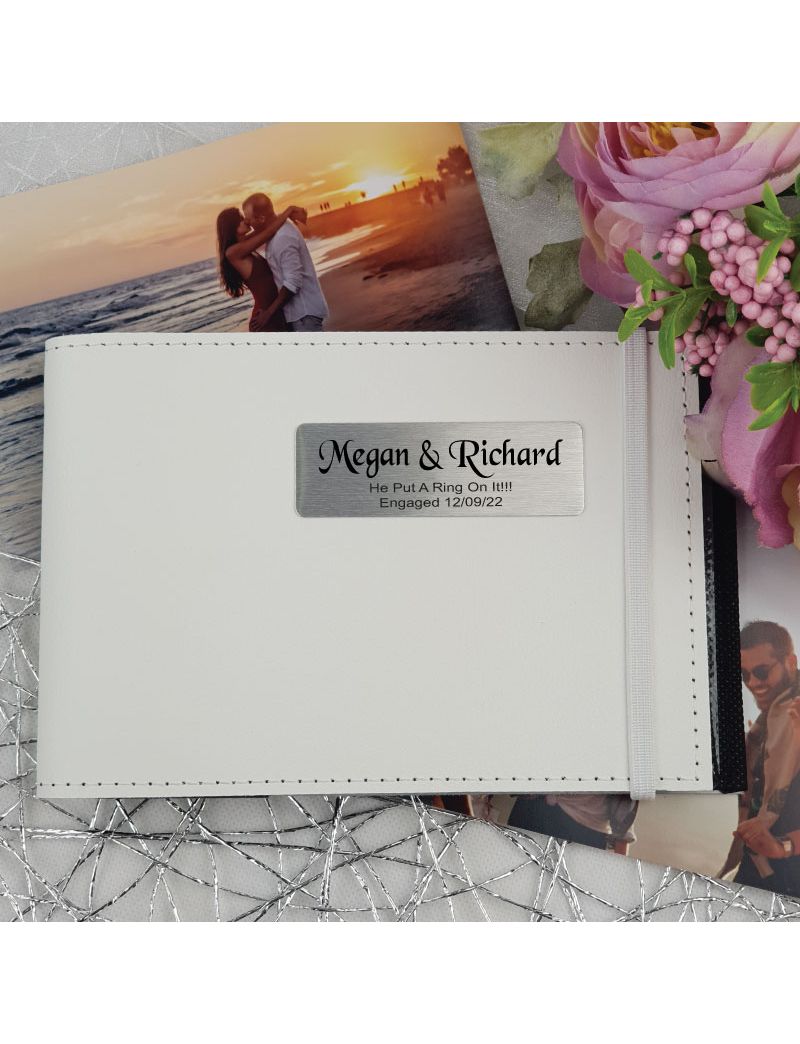 Personalised Engagement Brag Photo Album - White