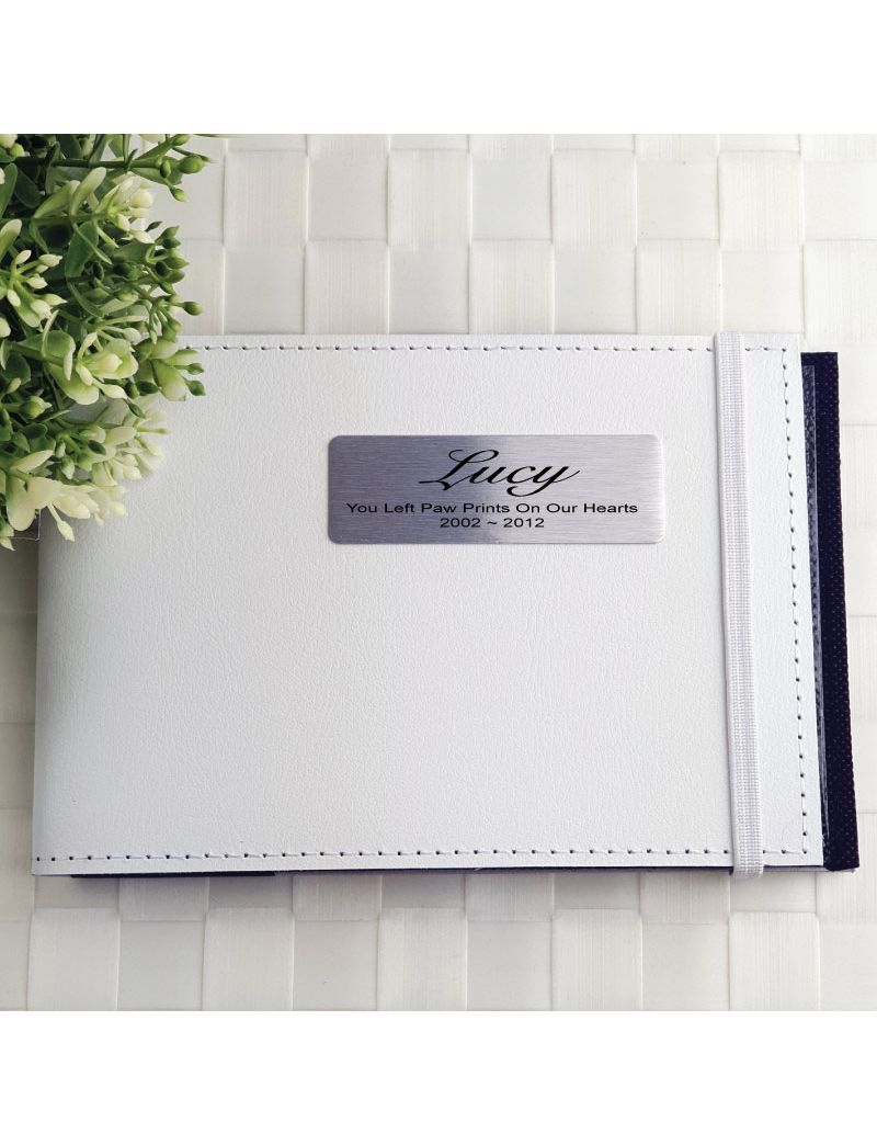 Personalised Pet Memorial Mini Photo Album - White