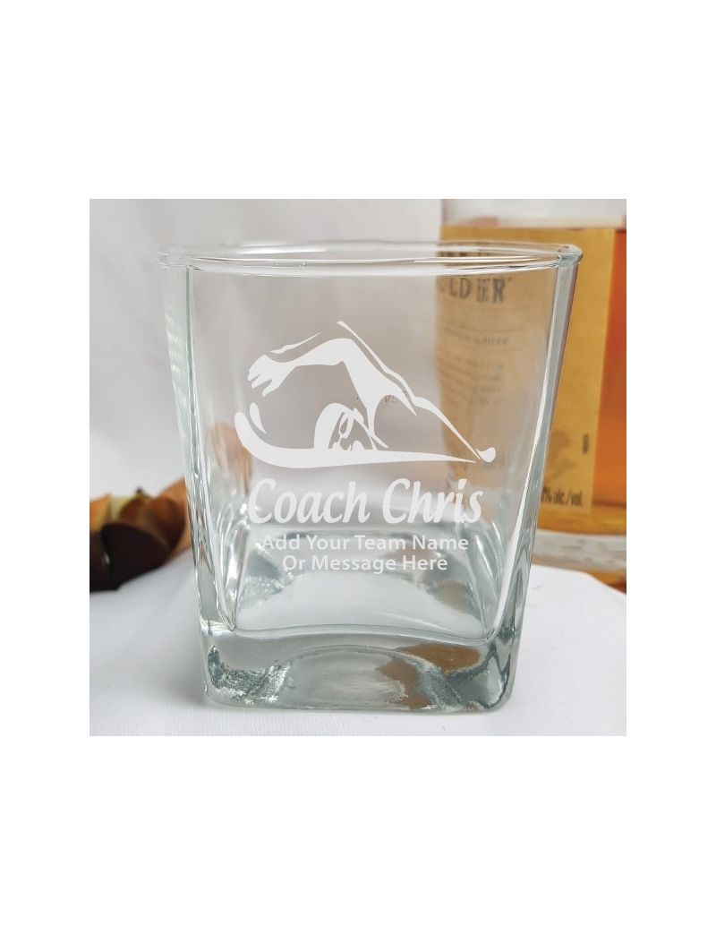 Swim Coach Engraved Personalised Scotch Spirit Glass