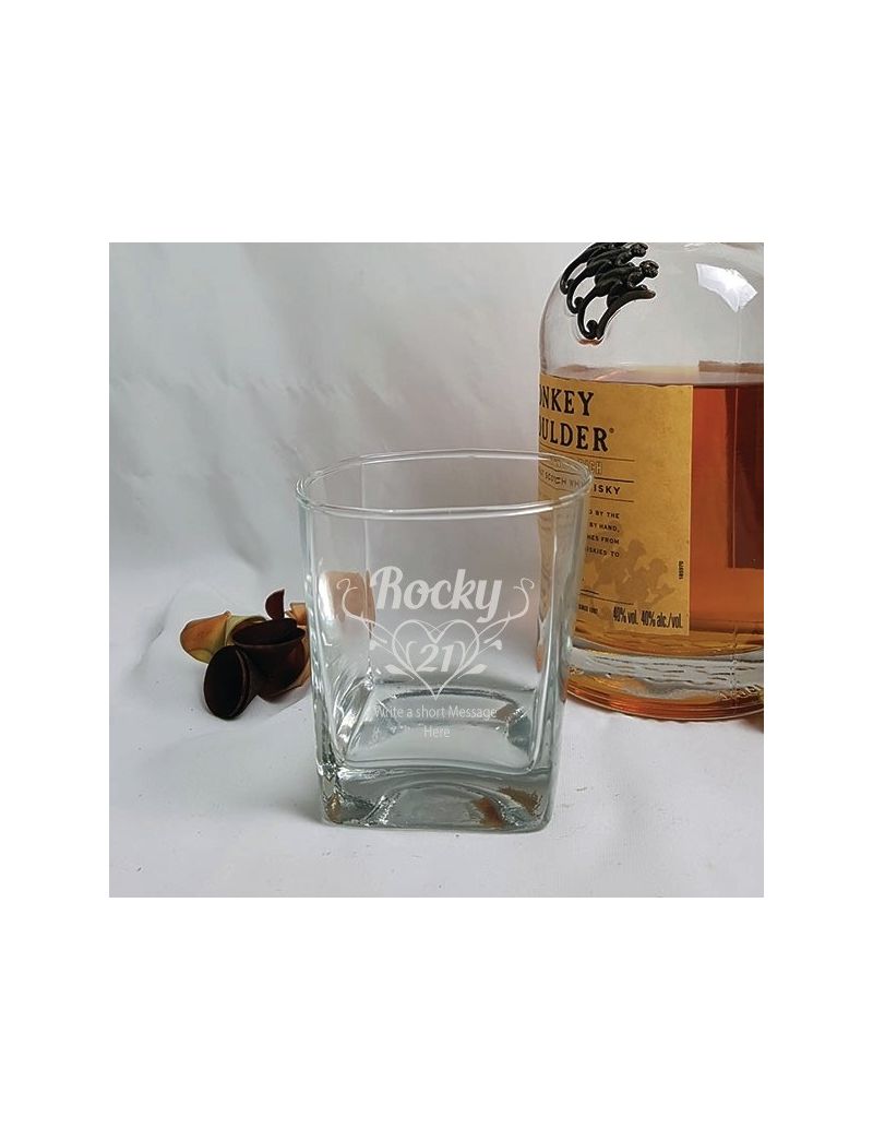 21st Birthday Engraved Personalised Scotch Spirit Glass (F)