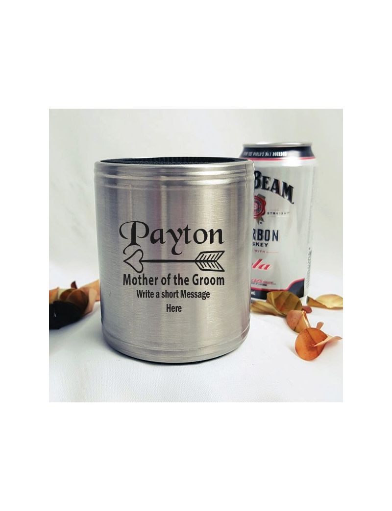 Mother Of The Groom Engraved Silver Stubby Can Cooler