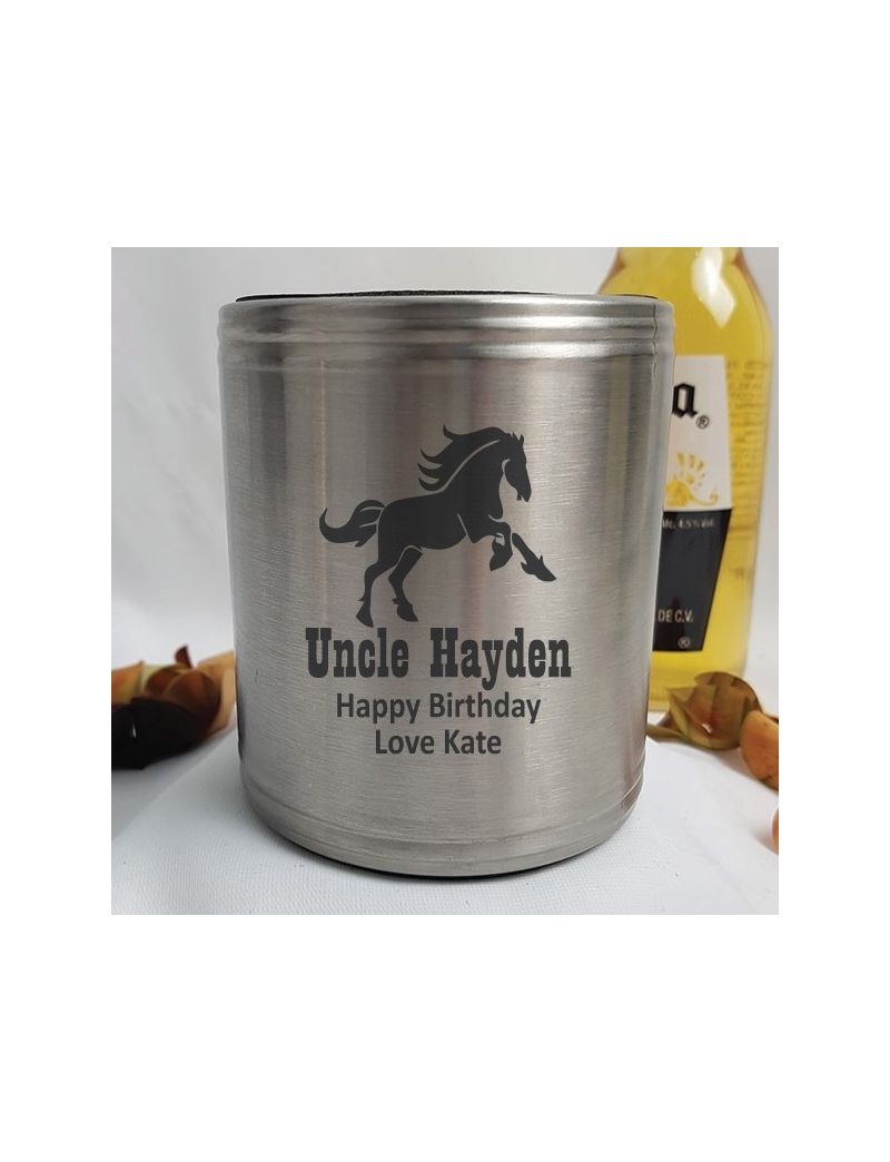 Uncle Engraved Silver Stubby Can Cooler Personalised