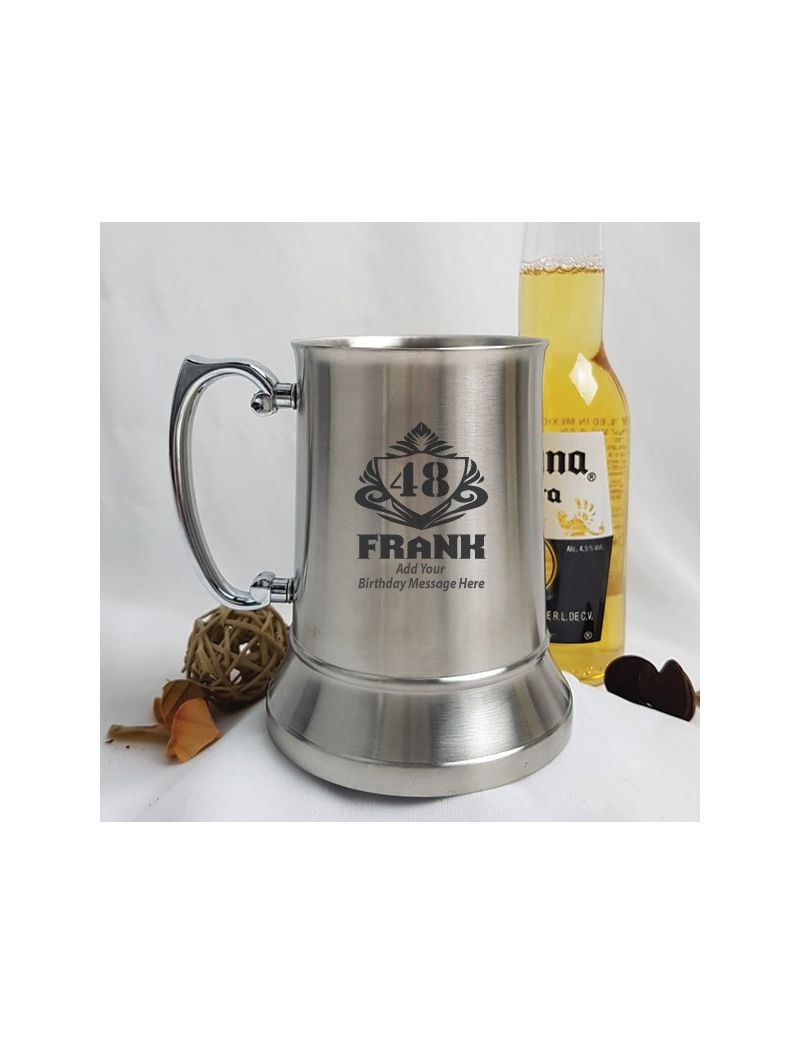 Birthday Engraved Stainless Beer Stein Mug (M)