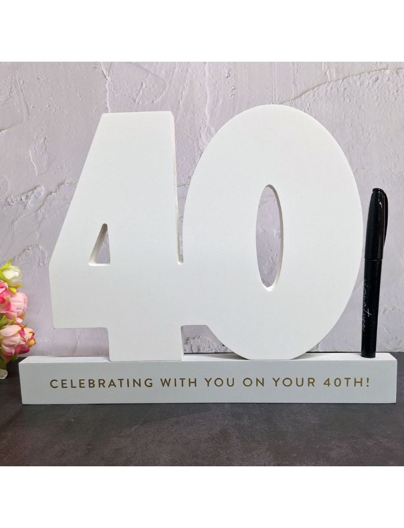 40th Birthday Signature Number Block