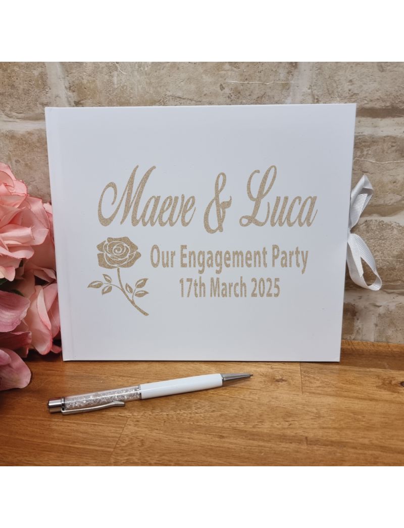 Engagement Personalised Guest Book & Pen