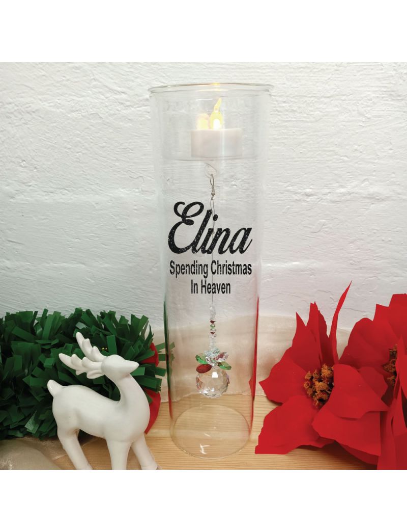 Christmas In Heaven Candle Holder Crystal Sphere