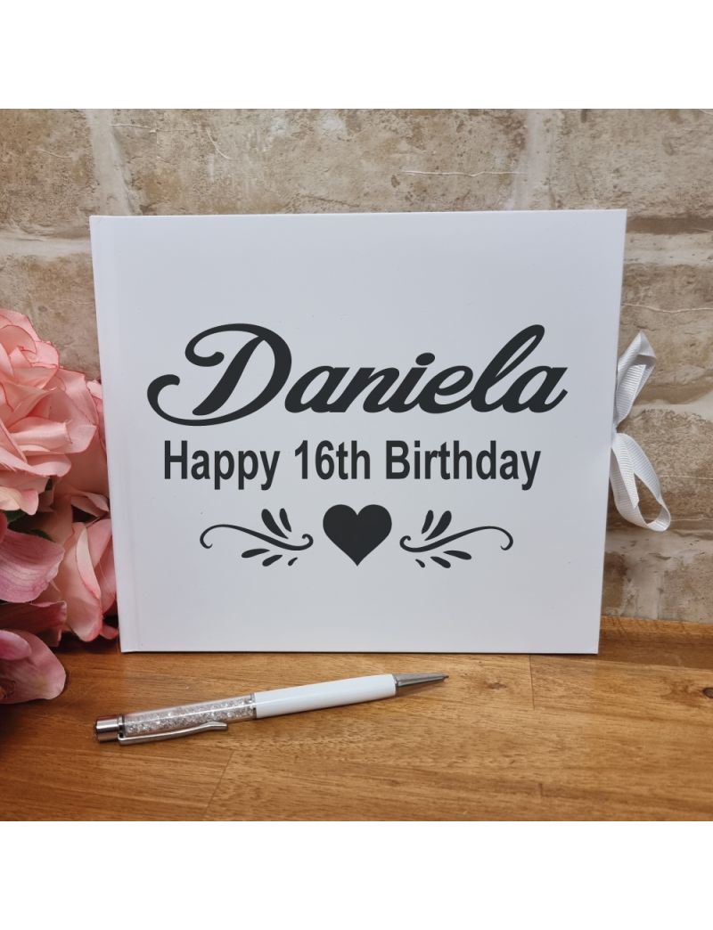 Personalised 16th Birthday Guest Book & Pen