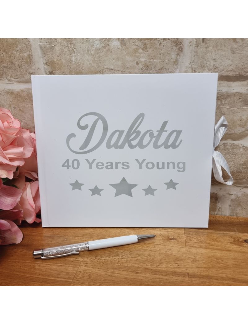 Personalised 40th Birthday Guest Book & Pen