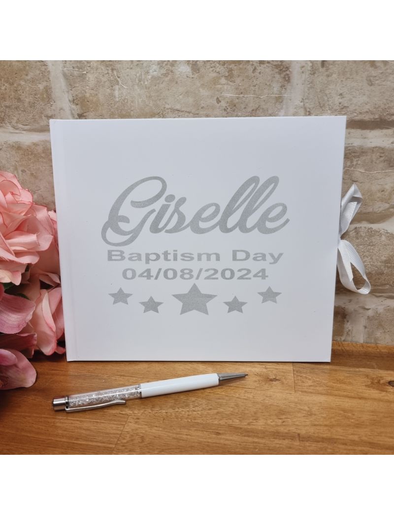 Personalised Baptism Guest Book & Pen