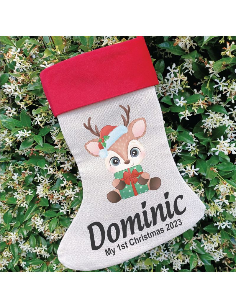 Personalised Christmas Stocking - Baby Reindeer