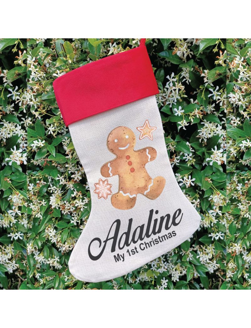 Personalised Christmas Stocking - Gingerbread Man
