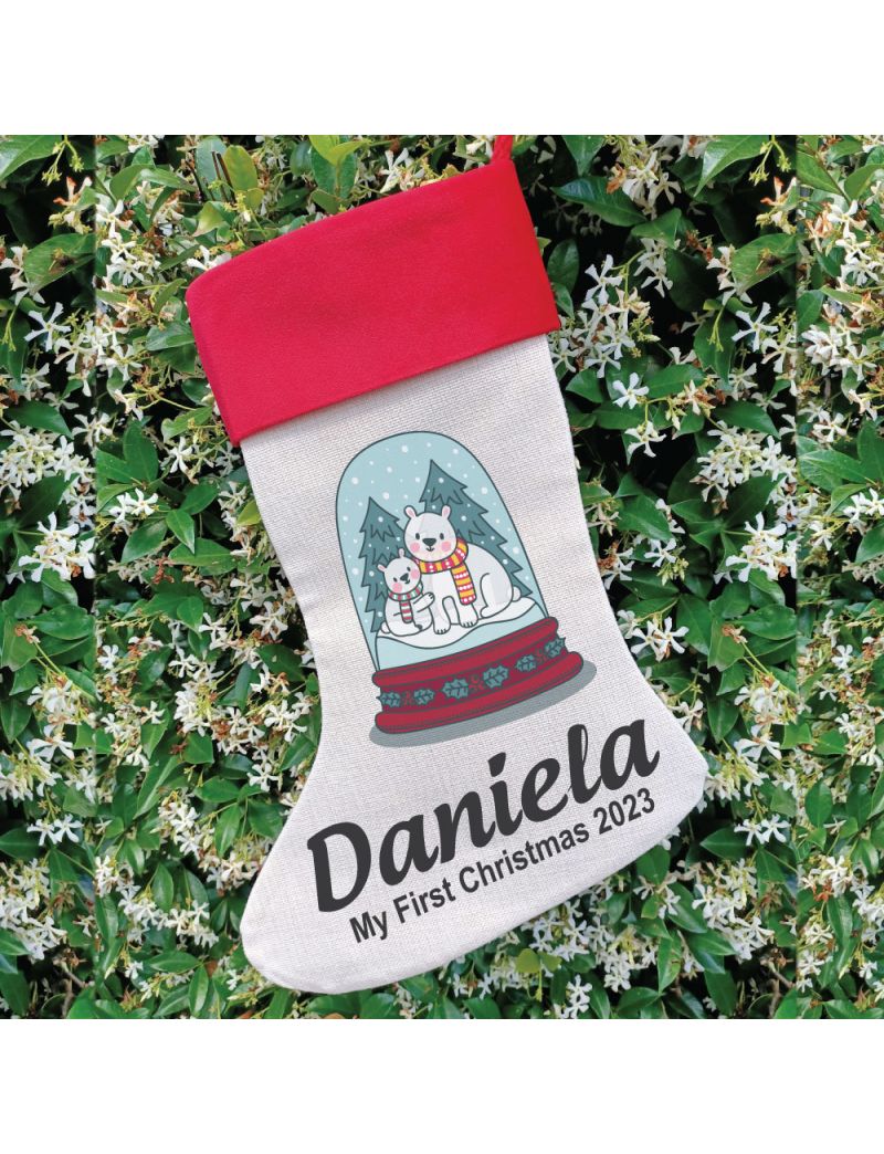 Personalised Christmas Stocking - Snow Globe