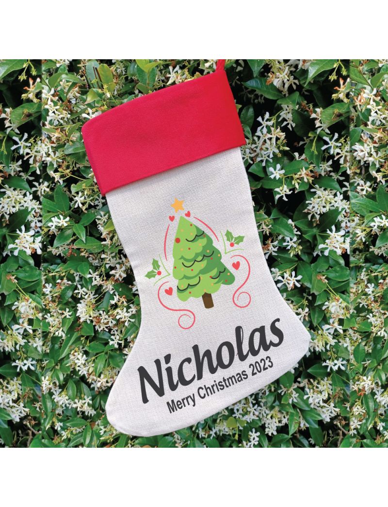 Personalised Christmas Stocking - Christmas Tree