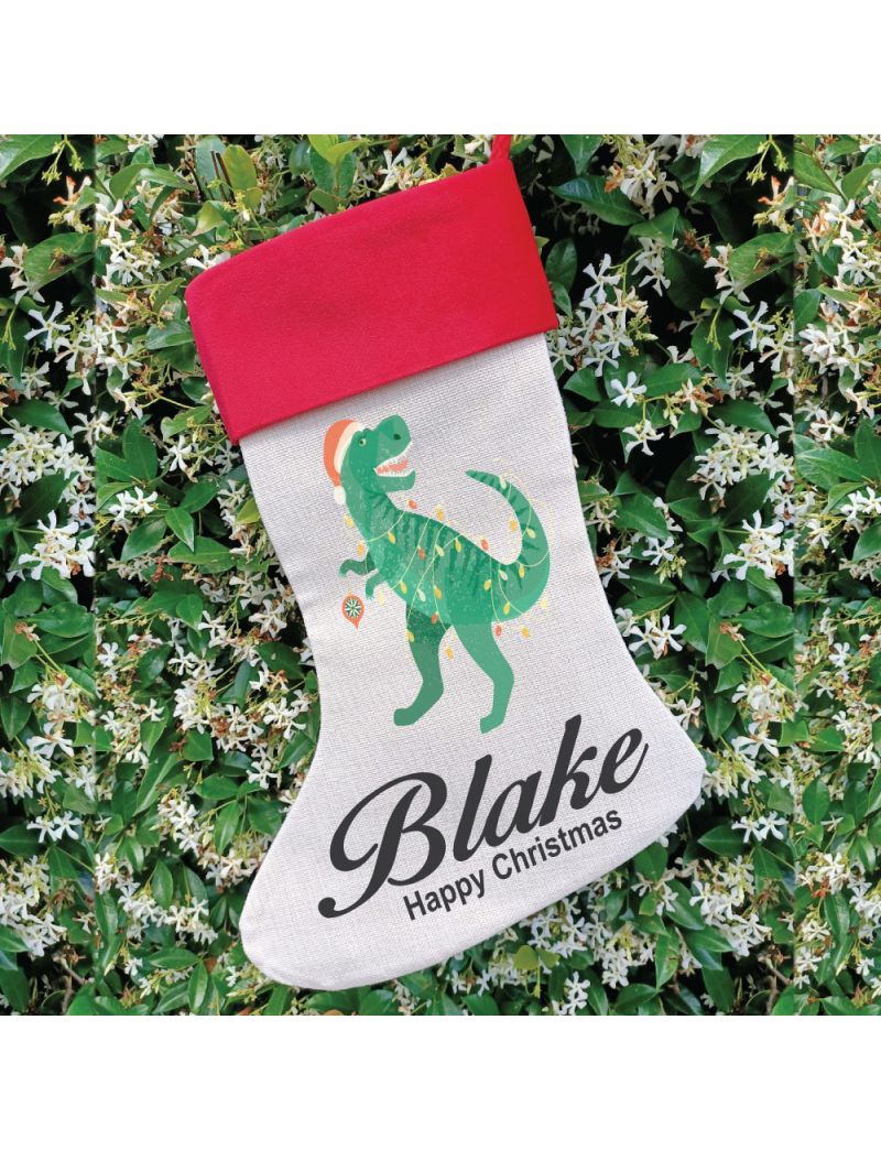 Personalised Christmas Stocking - Dinosaur