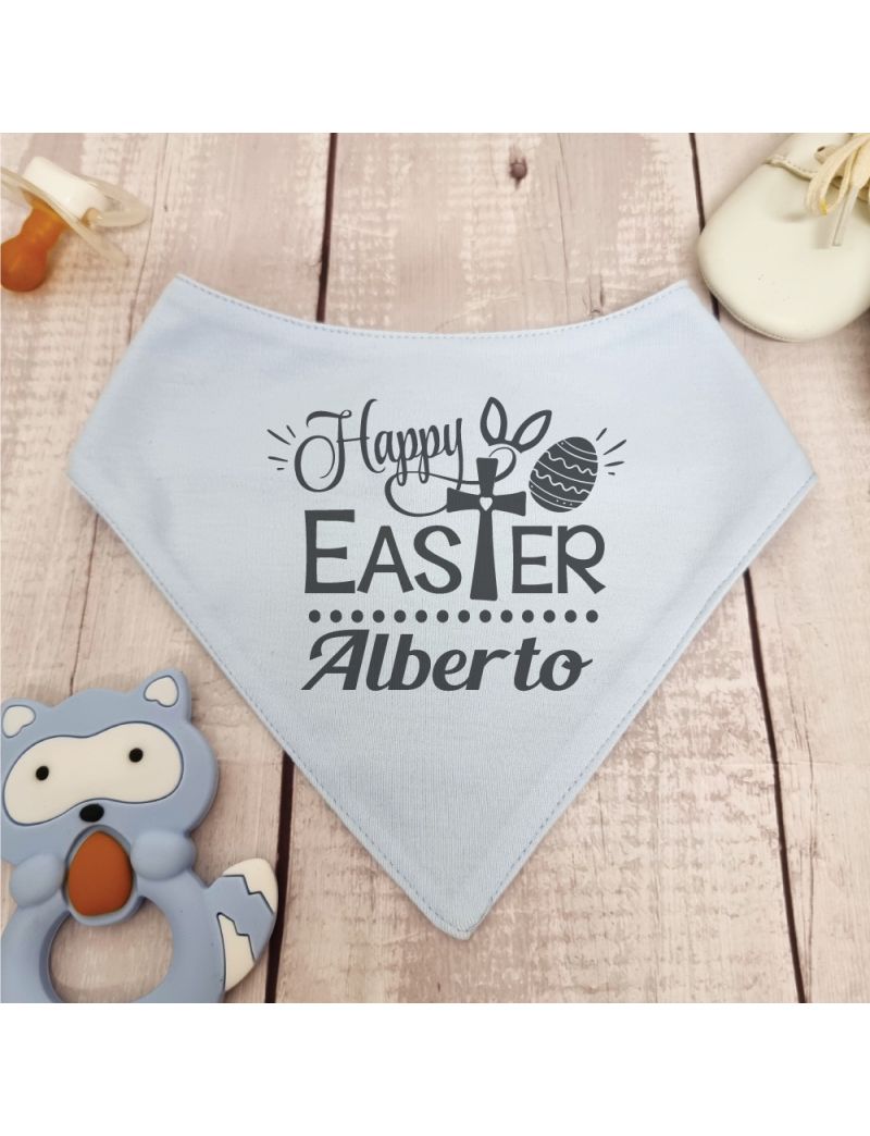 Happy Easter Bandana Dribble Blue Pink Heart Cross