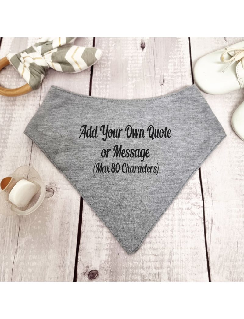 Personalised Bandana Dribble Bib Grey
