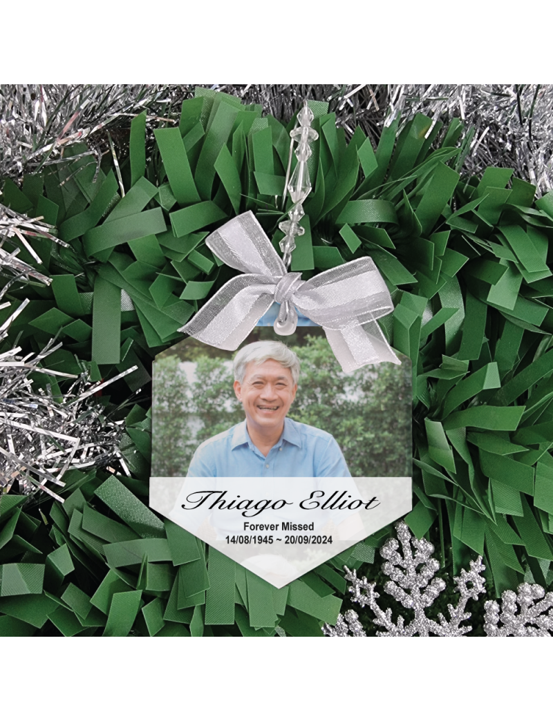 Personalised Memorial Frosted Christmas Ornament