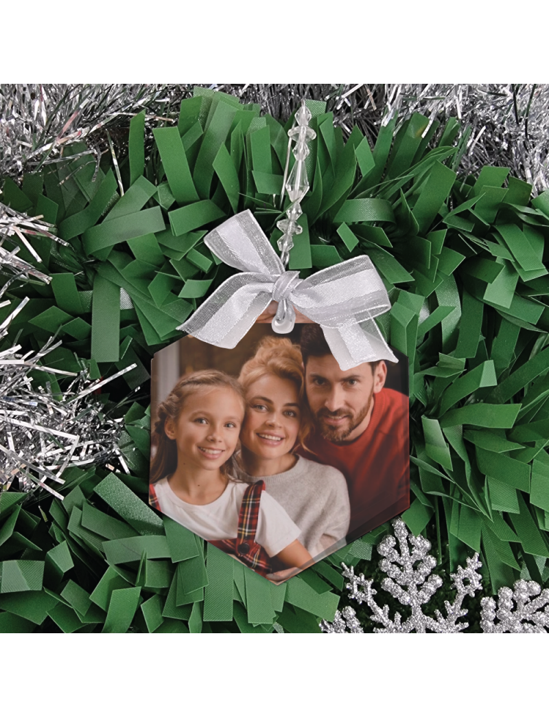 Personalised Photo Glass Christmas Ornament