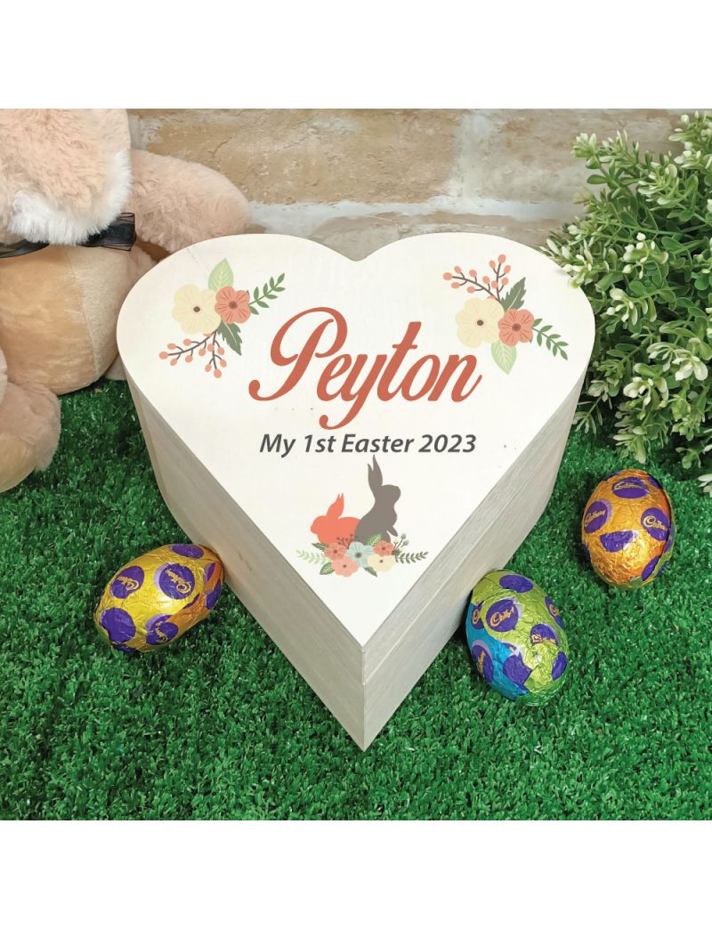 First Easter Heart Box - Vintage Rabbit